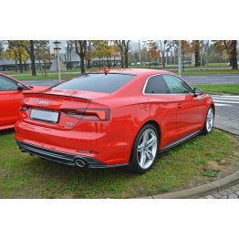 Накладка сплиттер на задний бампер Вар2 на Audi A5 B9 S-Line